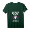 Damen T-Shirt mit Spruch 'Ich höre K-Pop und trinke Bubble Tea' - Lustiges Panda K-Pop Merchandise mit V-Ausschnitt