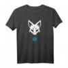 Japanese Kitsune Fox Mask Winter Aesthetic T-Shirt – Minimalistisches Design mit Japanischer Kalligraphie für Anime- und Kulturfans