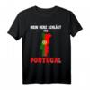 Portugal Flagge T-Shirt – Mein Herz schlägt für Portugal, perfektes Geschenk für Portugal Fans und Urlaubsliebhaber