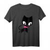 Pussy Deluxe Black Cat T-Shirt mit pinkfarbenem Halstuch – Exklusives Lizenzprodukt für Katzenliebhaber