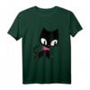 Pussy Deluxe Black Cat T-Shirt mit pinkfarbenem Halstuch – Exklusives Lizenzprodukt für Katzenliebhaber