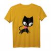Pussy Deluxe Black Cat T-Shirt mit pinkfarbenem Halstuch – Exklusives Lizenzprodukt für Katzenliebhaber
