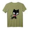 Pussy Deluxe Black Cat T-Shirt mit pinkfarbenem Halstuch – Exklusives Lizenzprodukt für Katzenliebhaber
