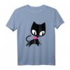 Pussy Deluxe Black Cat T-Shirt mit pinkfarbenem Halstuch – Exklusives Lizenzprodukt für Katzenliebhaber