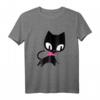 Pussy Deluxe Black Cat T-Shirt mit pinkfarbenem Halstuch – Exklusives Lizenzprodukt für Katzenliebhaber