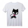 Pussy Deluxe Black Cat T-Shirt mit pinkfarbenem Halstuch – Exklusives Lizenzprodukt für Katzenliebhaber