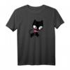 Pussy Deluxe black cat Raglan - Original Katzen T-Shirt mit pinkfarbenem Halstuch aus Nastrovje Potsdam