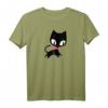 Pussy Deluxe black cat Raglan - Original Katzen T-Shirt mit pinkfarbenem Halstuch aus Nastrovje Potsdam