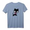 Pussy Deluxe black cat Raglan - Original Katzen T-Shirt mit pinkfarbenem Halstuch aus Nastrovje Potsdam