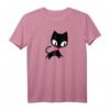 Pussy Deluxe black cat Raglan - Original Katzen T-Shirt mit pinkfarbenem Halstuch aus Nastrovje Potsdam