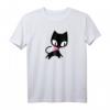 Pussy Deluxe black cat Raglan - Original Katzen T-Shirt mit pinkfarbenem Halstuch aus Nastrovje Potsdam