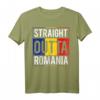 HapPanda Rumänien Flagge T-Shirt – Klassisch geschnitten mit doppelt genähtem Saum