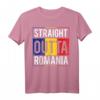 HapPanda Rumänien Flagge T-Shirt – Klassisch geschnitten mit doppelt genähtem Saum