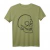 Line Art Schädel Skelett T-Shirt – Gruseliges minimalistisches Design, ideales Geschenk zu Weihnachten und Geburtstag