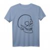 Line Art Schädel Skelett T-Shirt – Gruseliges minimalistisches Design, ideales Geschenk zu Weihnachten und Geburtstag