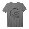 Line Art Schädel Skelett T-Shirt – Gruseliges minimalistisches Design, ideales Geschenk zu Weihnachten und Geburtstag
