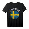Schweden Flagge Weinlese T-Shirt – Klassisch geschnitten, perfekt für Wein- und Schweden-Fans