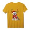 Weihnachtst-Shirt mit Sibirischem Husky & Rentier - Festliches Design, Klassisch geschnitten, Perfekt als Weihnachtsgeschenk