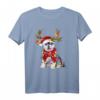 Weihnachtst-Shirt mit Sibirischem Husky & Rentier - Festliches Design, Klassisch geschnitten, Perfekt als Weihnachtsgeschenk