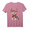 Weihnachtst-Shirt mit Sibirischem Husky & Rentier - Festliches Design, Klassisch geschnitten, Perfekt als Weihnachtsgeschenk