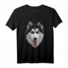 Sibirischer Husky Gesicht T-Shirt für Damen und Herren - Witzige Geschenkidee für Huskybesitzer und Fans