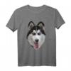 Sibirischer Husky Gesicht T-Shirt für Damen und Herren - Witzige Geschenkidee für Huskybesitzer und Fans