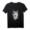 Sibirischer Husky Hunde Low Poly Kunst-T-Shirt – Kreatives Polygon-Design, ideales Geschenk für Hundeliebhaber und Tierfans