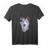 Sibirischer Husky Hunde Low Poly Kunst-T-Shirt – Kreatives Polygon-Design, ideales Geschenk für Hundeliebhaber und Tierfans