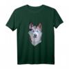 Sibirischer Husky Hunde Low Poly Kunst-T-Shirt – Kreatives Polygon-Design, ideales Geschenk für Hundeliebhaber und Tierfans