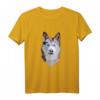 Sibirischer Husky Hunde Low Poly Kunst-T-Shirt – Kreatives Polygon-Design, ideales Geschenk für Hundeliebhaber und Tierfans
