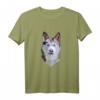 Sibirischer Husky Hunde Low Poly Kunst-T-Shirt – Kreatives Polygon-Design, ideales Geschenk für Hundeliebhaber und Tierfans