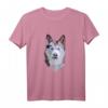 Sibirischer Husky Hunde Low Poly Kunst-T-Shirt – Kreatives Polygon-Design, ideales Geschenk für Hundeliebhaber und Tierfans