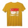 Singapur Flagge T-Shirt | Vintage Grunge Flaggen-Shirt als Geschenk für Reisen, Nationalfeiertage & Souvenirs