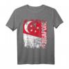 Singapur Flagge T-Shirt für Damen, Herren & Kinder - Klassisch geschnitten mit doppelt genähtem Saum