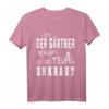 Wenn der Gärtner schläft, näht der Teufel Unkraut T-Shirt – Lustiges Gartenmotiv als Geschenk für Hobbygärtner, Landschaftsgärtner und Gartenfreunde