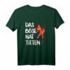 Humorvolles Junggesellinnenabschied T-Shirt mit Teufel-Design und Spruch 'Das Böse Hat Titten' – Perfekt für Polterabend & Junggesellinnenparty