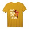 Humorvolles Junggesellinnenabschied T-Shirt mit Teufel-Design und Spruch 'Das Böse Hat Titten' – Perfekt für Polterabend & Junggesellinnenparty