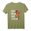 Humorvolles Junggesellinnenabschied T-Shirt mit Teufel-Design und Spruch 'Das Böse Hat Titten' – Perfekt für Polterabend & Junggesellinnenparty