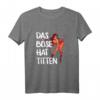 Humorvolles Junggesellinnenabschied T-Shirt mit Teufel-Design und Spruch 'Das Böse Hat Titten' – Perfekt für Polterabend & Junggesellinnenparty