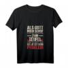 Damen T-Shirt 'Als Gott Mich Schuf Ging Er Grinsend Zum Teufel' mit V-Ausschnitt – Witziges Geschenk für Geburtstag, Muttertag, Vatertag & Weihnachten