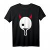 Tischtennis Teufel T-Shirt mit Schläger und roten Hörnern – Lustiges Sportshirt für Tischtennisspieler & Fans