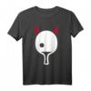 Tischtennis Teufel T-Shirt mit Schläger und roten Hörnern – Lustiges Sportshirt für Tischtennisspieler & Fans