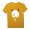 Tischtennis Teufel T-Shirt mit Schläger und roten Hörnern – Lustiges Sportshirt für Tischtennisspieler & Fans