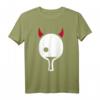 Tischtennis Teufel T-Shirt mit Schläger und roten Hörnern – Lustiges Sportshirt für Tischtennisspieler & Fans