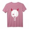Tischtennis Teufel T-Shirt mit Schläger und roten Hörnern – Lustiges Sportshirt für Tischtennisspieler & Fans