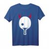 Tischtennis Teufel T-Shirt mit Schläger und roten Hörnern – Lustiges Sportshirt für Tischtennisspieler & Fans